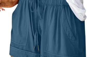 Shorts for Women UK Casual Elasticated Waist Plus Size Beach Cotton Linen Shorts Holiday Walking Ladies Summer Clothes