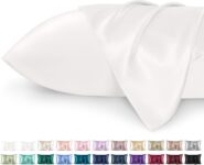 Bedsure 2 Pack Satin Pillowcase for Hair and Skin Cooling Pillow Cases with Envelope Closure