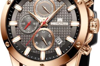 60% OFF MEGALITH Mens Watches Chronograph Waterproof Watches for Men Analogue Designer Wrist Watches Quartz Luminous Date Rubber Gents Watches