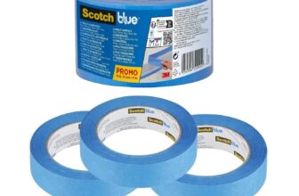 53% OFF ScotchBlue Multi-Surface Premium Masking Tape, Pack of 3, 24 mm x 41 m, Scotch Adhesive Blue Painters Tape, For Painting and Decorating, Indoor & Outdoor, Sticks Well, 70% PEFC