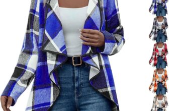 50% OFF Cocila Long Sleeve Cardigans for Women uk Plaid Casual Open Front Work Blouses
