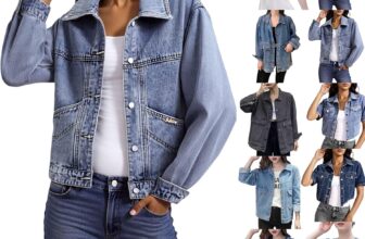 50% OFF Cocila Denim Jackets Women Jean Lapel Stretchy Lightweight Long Sleeve