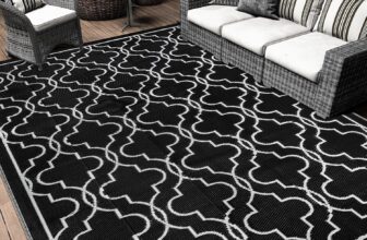 50% Off Cekene Large Outdoor Rug Waterproof Black