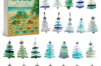 Advent Calendar 2025, Sea Glass Christmas Tree with 24 Mini Natural Sea Glass Tree Ornaments