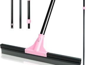50% OFF XXFLOWER Heavy Duty Floor Squeegee Broom with Extendable Handle, Multi-Sur