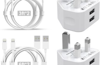 iPhone Charger [Apple MFi Certified] 2Pack Dual Port USB Plug with 4Pack 3/3/6/6FT