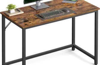VASAGLE Computer Desk, Writing Desk, Small Office Table, 50 x 100 x 75 cm, Study, Home Office, Simple Assembly, Steel, Industrial Design, Rustic Brown and Black LWD41X