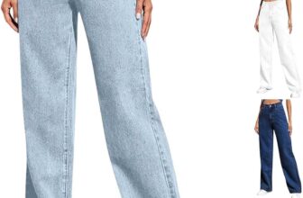 High Waist Jeans For Women, Flare Denim Trousers Stretchy Wide Leg Pants Straight Pull On Jeans Elasticated Waist Jean Y2K Solid Color Baggy Denim Pants Cute Petite Jean Slim Fit Casual Trousers