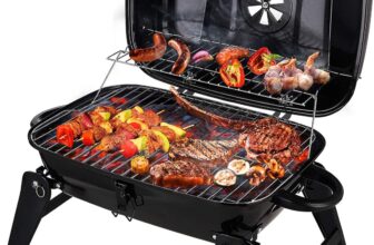 47% OFF CUSIMAX Charcoal Grill, Portable Grill BBQ and Smoker with Lid Folding Tabletop Grills, for Camping Patio Backyard and Anywhere Outdoor Cooking, 18-inch, Black