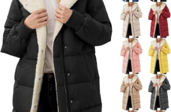 50% OFF Winter Coats for Women UK Padded Puffer Fleece Lined Down Jacket Hooded Trench Coat Ladies