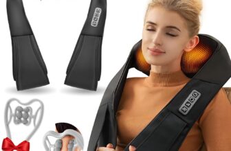 Neck Massager for Pain Relief Deep Tissue,Gifts for Women,Gifts for Her,Shiatsu Back and Neck Massager,Back Massager with Heat