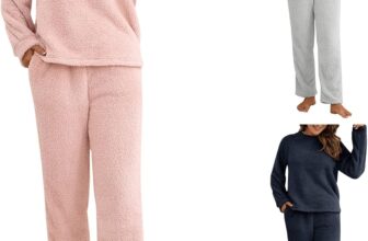 Womens Pyjamas Teddy Fleece Pyjamas Sets Winter Soft Fluffy Cozy 2 Piece Pjs Ladies Loungewear Set Long Sleeve Tops And Thermal Bottoms Plus Size Warm Nightwear Sleepwear Christmas Pjs