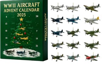 WWII Aircraft Advent 24 Days Christmas Countdown Calendar