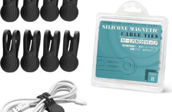 40% OFF Kanemc Magnetic Cable Ties, 8 Pieces Reusable Cable Ties Cord Organiser, Magnetic Cable Tidy Clips Silicone Cable Straps for Organizing and Bundling Wires, Charging Cords, Earphone (Black)