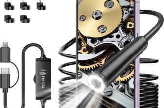 50% OFF Ferdiiz Endoscope Inspection Camera, 1920P HD Borescope Camera, 16.4ft Semi-Rigid Snake Endoscope with 8 Adjustable LED Lights, IP67 Waterproof Drain Pipe Borescope Gadgets Tool for iOS9+ Android 6+