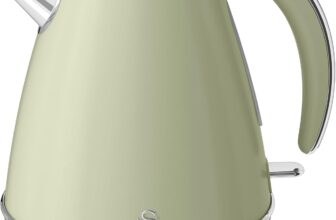50% OFF Swan SK19020GN Retro Jug Kettle, Fast Boil, Easy Pour, 360 Degree Base, 1.5L, 3KW, Green