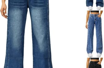 Womens Baggy Jeans High Waisted – Straight Leg Denim Pants Relaxed Fit Casual Trousers Boyfriend Denim Pant with Pockets Y2K Slim Fit Boyfriend Denim Pants for Everyday Wear