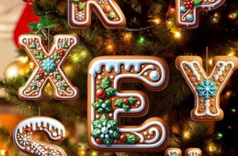 Gingerbread Alphabet Ornaments for Christmas Tree,