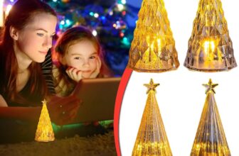 Illuminated Mercury Glass Christmas Trees, LED Tabletop Tree Night Light, Holiday Table Centerpiece,