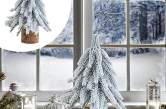 Artificial Mini Christmas Tree with Wooden Base