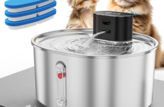 71% OFF Virtulance No Pump Cat Water Fountain with 3 Filter – 3.2l/108oz Stainless Steel Pet Water Fountain, Cordless Automatic Dispenser, Ultra Quiet