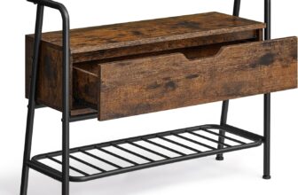 VASAGLE Shoe Storage Bench, Shoe Rack, with Storage Drawer,-Only £25.49