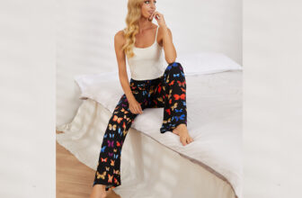 61% OFF iniber Women’s Floral Wide Leg Pajama Pants Casual Yoga Palazzo Drawstring Loose Trousers