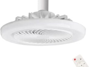 Yucong LED Ceiling Fan Light with Remote-Light Fan Ceiling & Screw in Timing Fan Lighting