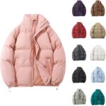 50% OFF Quilted Jacket For Women Uk Puffer Down Winter Coat Cotton-Padded Jacket Womens Coats Hoodie Top Plain Short Coat Parka Coats Lightweight Waterproof Jackets Warm Outerwear With Pockets