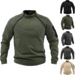 Fleece Pullover Men’S Workout Military Tactical Mock Neck Pullover Warm Jumper Sweater Tops Uk Winter Outdoor Sport Fleece Long Sleeve Sweatshirts Combat Fleece Jacket L-4Xl