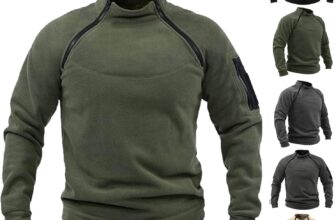 Fleece Pullover Men’S Workout Military Tactical Mock Neck Pullover Warm Jumper Sweater Tops Uk Winter Outdoor Sport Fleece Long Sleeve Sweatshirts Combat Fleece Jacket L-4Xl