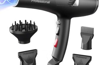 87% off Dekuri Ionic Hair Dryer for Women – Fast Drying, Smooth Finish, with Diffuser & Comb, 2 Speeds 3 Heats, Cool Shot, Professional Hairdryer (Starry Black)