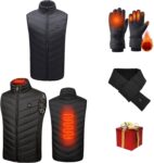 Heated Gilet for Women,Full Zip Stand Collar Heat Vest USB Charging Electric Heating Jackets 2 Heated Zone