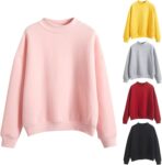 Women’s Oversized Sweatshirt, Oversize Sweatshirt Women Round Neck Long Sleeve Casual Top Versatile Loungewear Autumn Chic Solid Color Simple Sweatshirt Home Daily Top