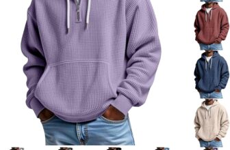 50% OFF Mens Zip up Waffle Knit Hoodies