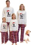 Family Christmas Pyjamas Set Mens Womens Letter Printed Xmas Matching Pyjama
