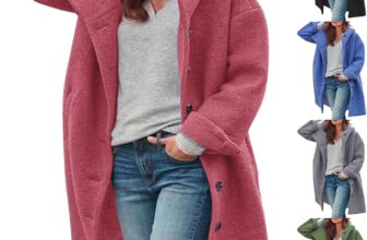 peiaclkde Trench Coats For Women Long Winter Jackets For Women Uk Casual Wool Pea Coat Windproof Hooded Coat Windbreaker Longline Overcoat Plus Size Cardigans Ladies Long Sleeve Tops With Pockets