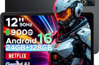 DOOGEE U12 Android 16 Tablet, 12 Inch Tablet, FHD+(2000×1200) 90Hz Large Screen Gaming Tablets, 24GB+128GB (2TB), Gemini AI Octa-Core