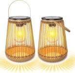 40% OFF 2 Pack Garden Lights Metal Hanging Solar Lantern