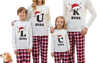 Family Christmas Pyjamas Set Printed Mens Womens Xmas Matching Pyjama Kids Toddler Comfortable His and Hers Pjs Family Cartoon Cute Boys Girls Nightwear Couples Pj Pajamas