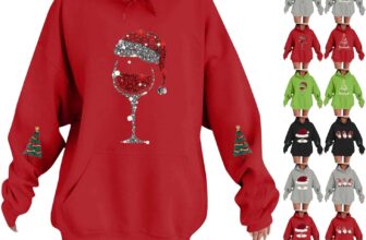 Christmas jumper,Christmas jumpers for women,Wine Glass Print Ugly Long Sleeve Sweatshirt plus size tops Casual funny Comfortable Light hoodie