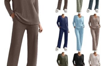 50% OFF 2 Piece Outfits For Women Uk, Tracksuit Full Set, Ladies Fall Fleece Tracksuits Casual V Neck Long Sleeve Sweater Full Length Wide Leg Trousers Solid Color Co Ord Sets Lightweight Comfy Homewear