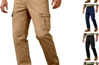 Mens Cargo Trousers,Elasticated Waist Pants Work Straight Fit Jogger Drawstring-Outdoor Pants Utility Pockets Athletic Travel Work Trousers for Men UK for Gym Biker Running Lightweight Joggers