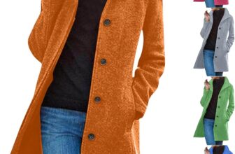 Women’S Coats Winter Single Breasted Wool Blend Jacket Causal Lapel Trench Coat Long Sleeve Tops Longline Overcoat With Pockets Parka Cardigans Plus Size Trench Coats Winter Wool Pea Coat Jackets