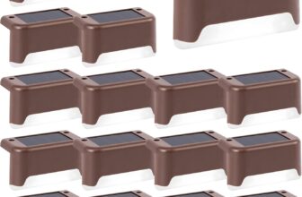 GIGALUMI Solar Fence Lights Outdoor Garden, 16 Pack Solar Step Lights  (Brown, Cold White) at checkout! 