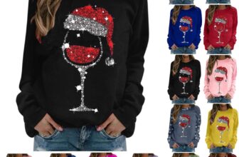 Christmas Jumpers for Women Uk Glitter Xmas Printed Sweatshirt