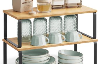 SONGMICS Spice Rack, Set of 2 Cupboard Shelf Organisers