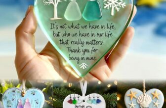 Christmas Snowflake-Shaped Sea Glass Thank You Keepsake