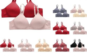 50% OFF 2Pc Bras for Women Full Coverage Plus Size Bra Seamless Push Up Underwire Padded Breathable Multipack Bralette Comfort Everydaybras Comfy Supportive Sleep Bralette Soft Paddedbra for Everyday