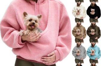 Womens Pet Pouch Hoodies Hoodie With Dog Pouch Funny Sweatshirts With Kangaroo Pocket Cute Pet Holder Sweatshirt Autumn Winter Fuzzy Fleece Pullover Long Sleeve Tops Ladies Oversized Hoodies
